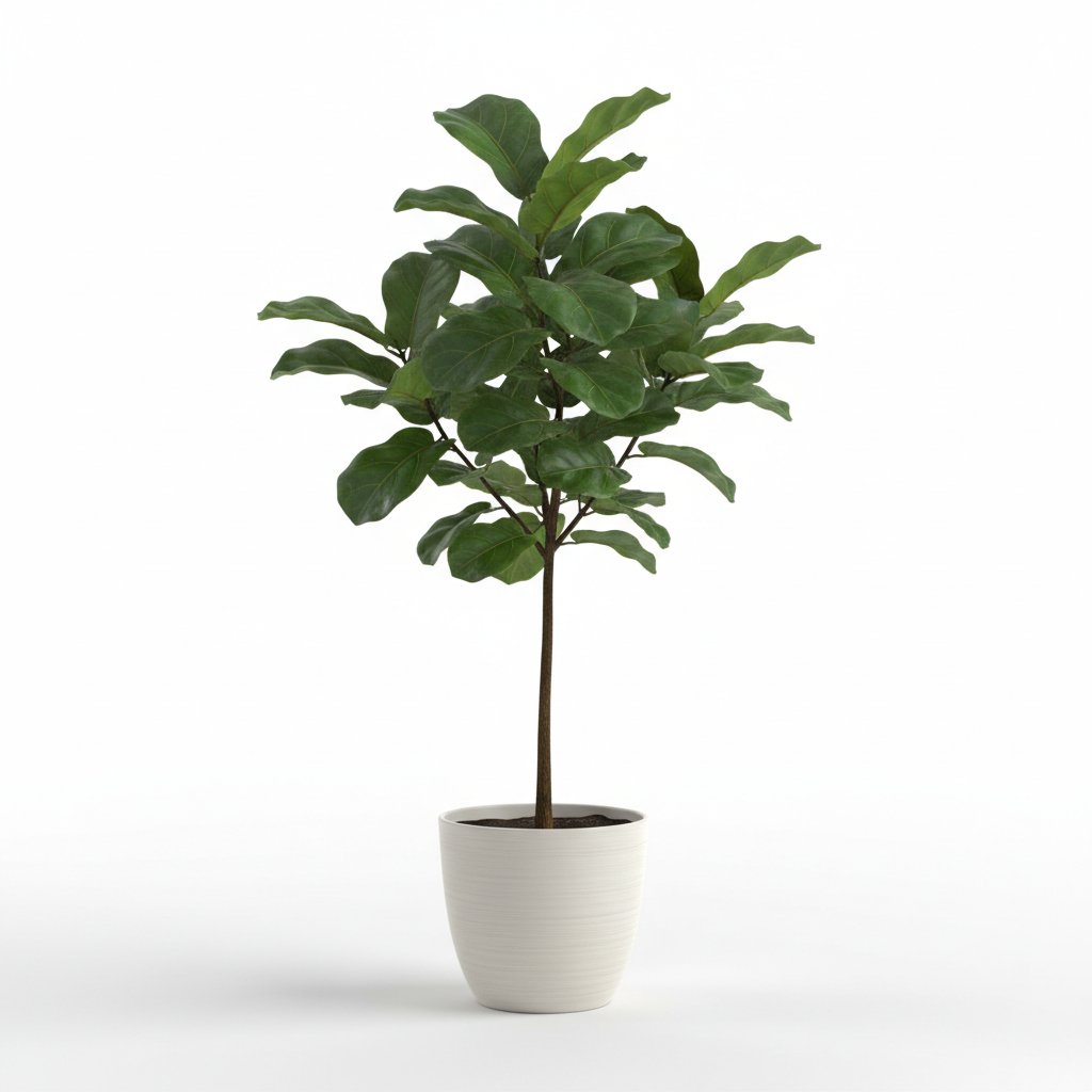 Indoor Fiddle Leaf Fig Tree by Plant House, lush tropical Ficus Lyrata with large green leaves in a natural indoor setting.