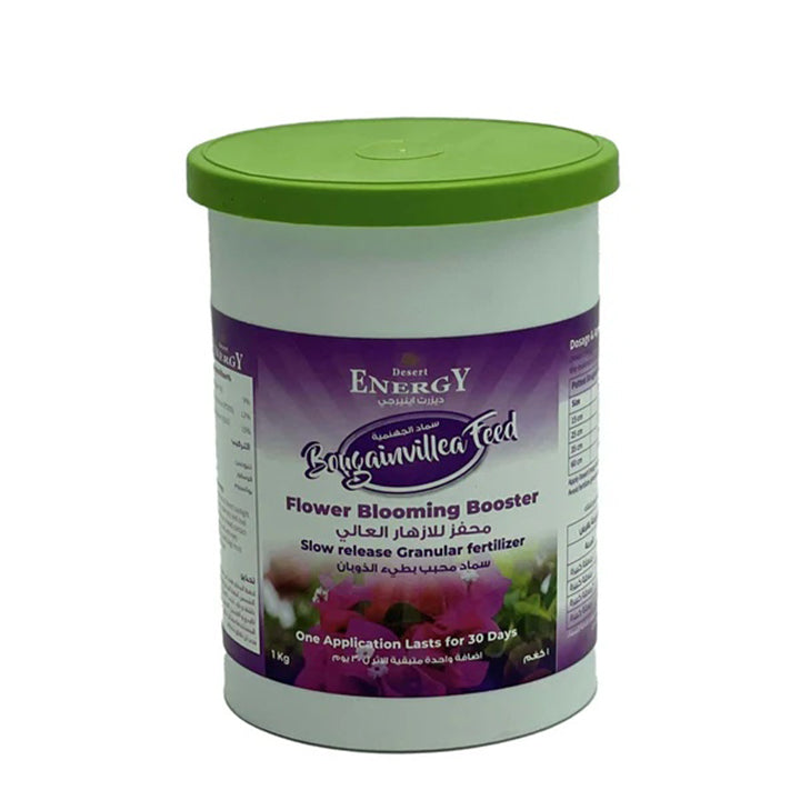 Desert Energy Bougainvillea Feed 1kg by Plant House, a plant fertilizer for vibrant bougainvillea growth, shown in a garden setting.