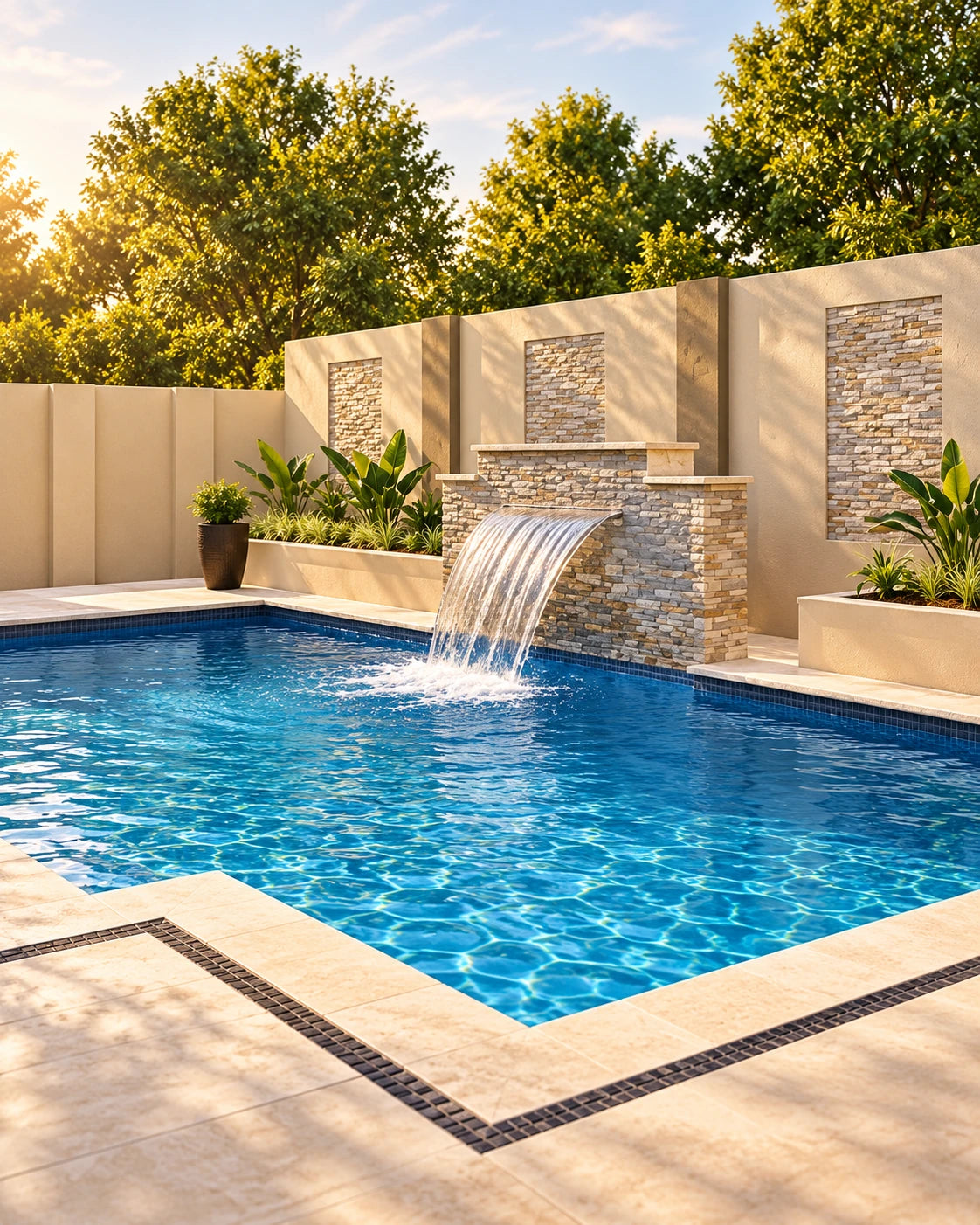 💧 Poolside Landscape & Water Feature Design