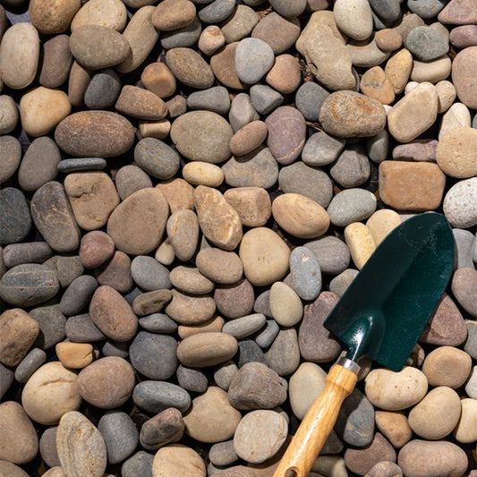 River Rock mixed pebbles for plants, 20kg bag, natural decorative stones from Plant House, showing smooth, rounded river rocks.