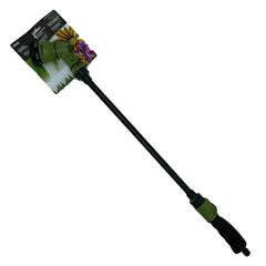 Plant House long hose nozzle attached to garden hose, tool for watering plants with adjustable spray settings.