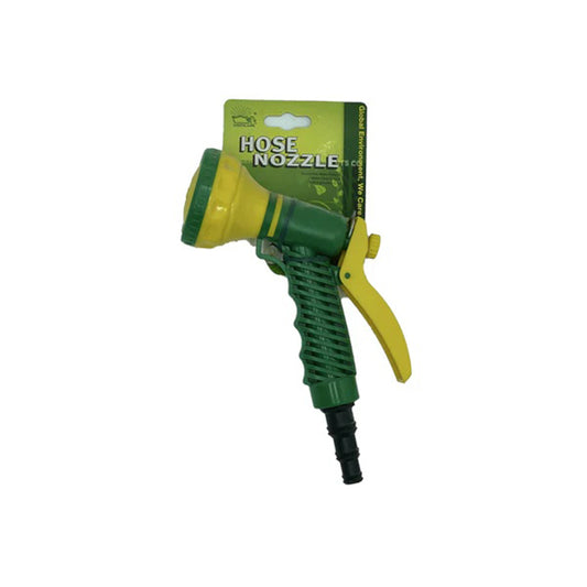 Green Plant House hose nozzle water sprayer hand gun for garden watering and outdoor cleaning.